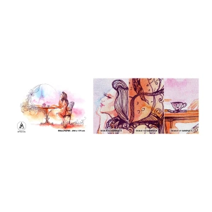 Échantillon de Papier Peint Premium Canvas - Le chic parisien - Paris, Femme, tour Eiffel - 100x30 cm