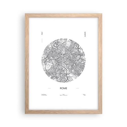 Affiche dans un chêne clair - Poster - Anatomie de Rome - 30x40 cm
