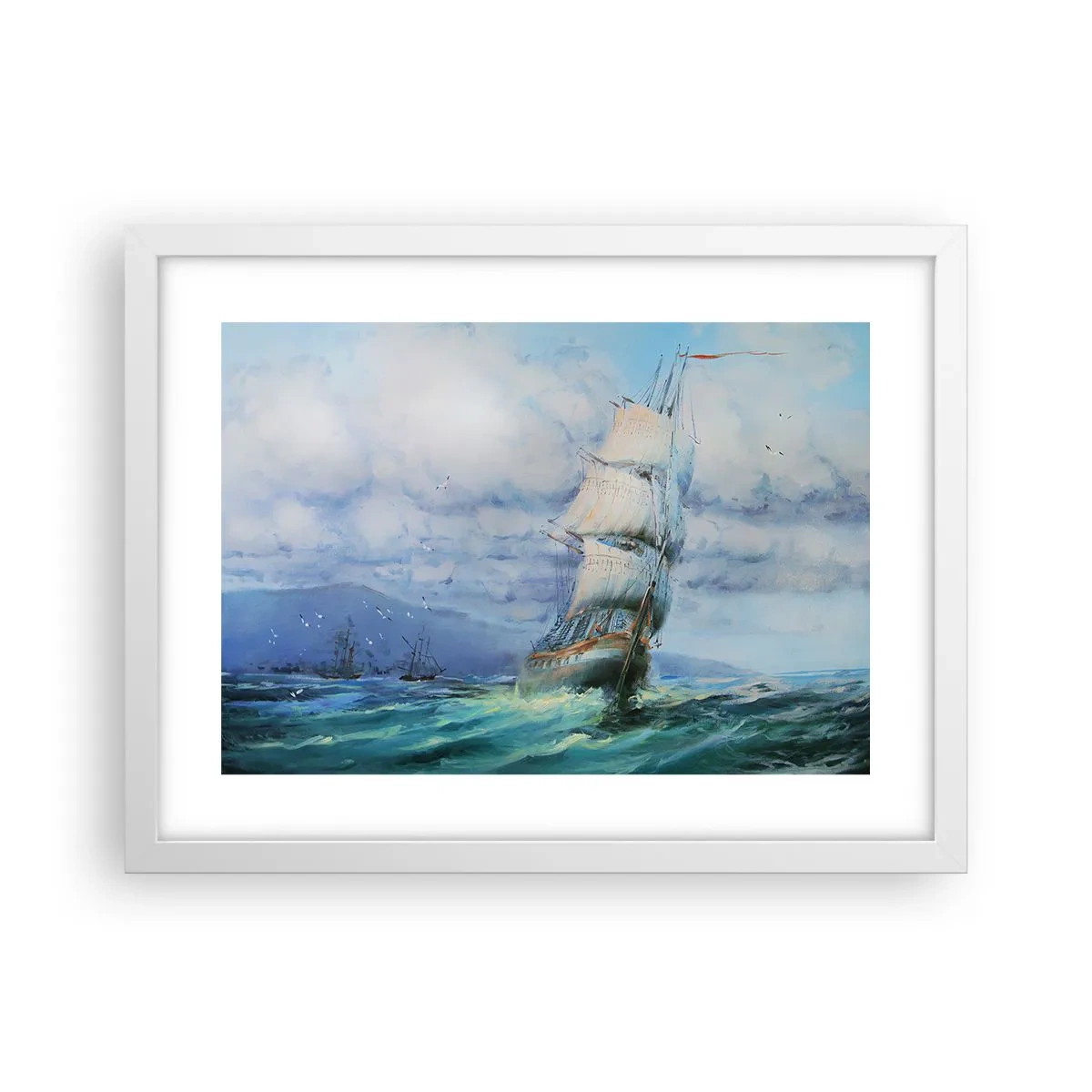 Affiche dans un cadre blanc - Poster - Vents favorables - 40x30 cm