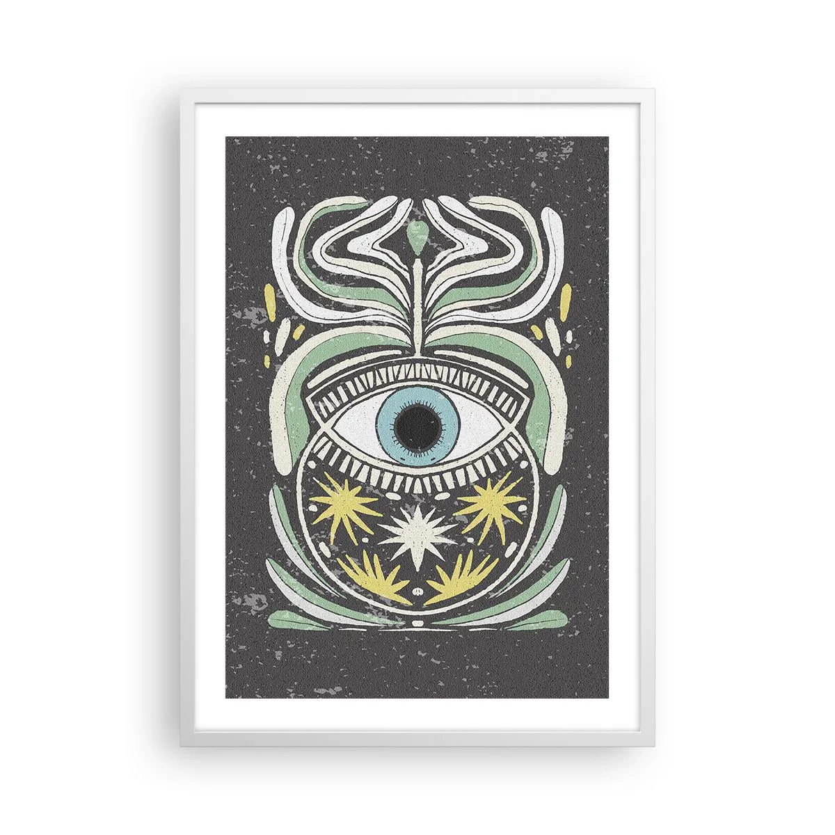 Affiche dans un cadre blanc - Poster - Rituels tribaux - 50x70 cm