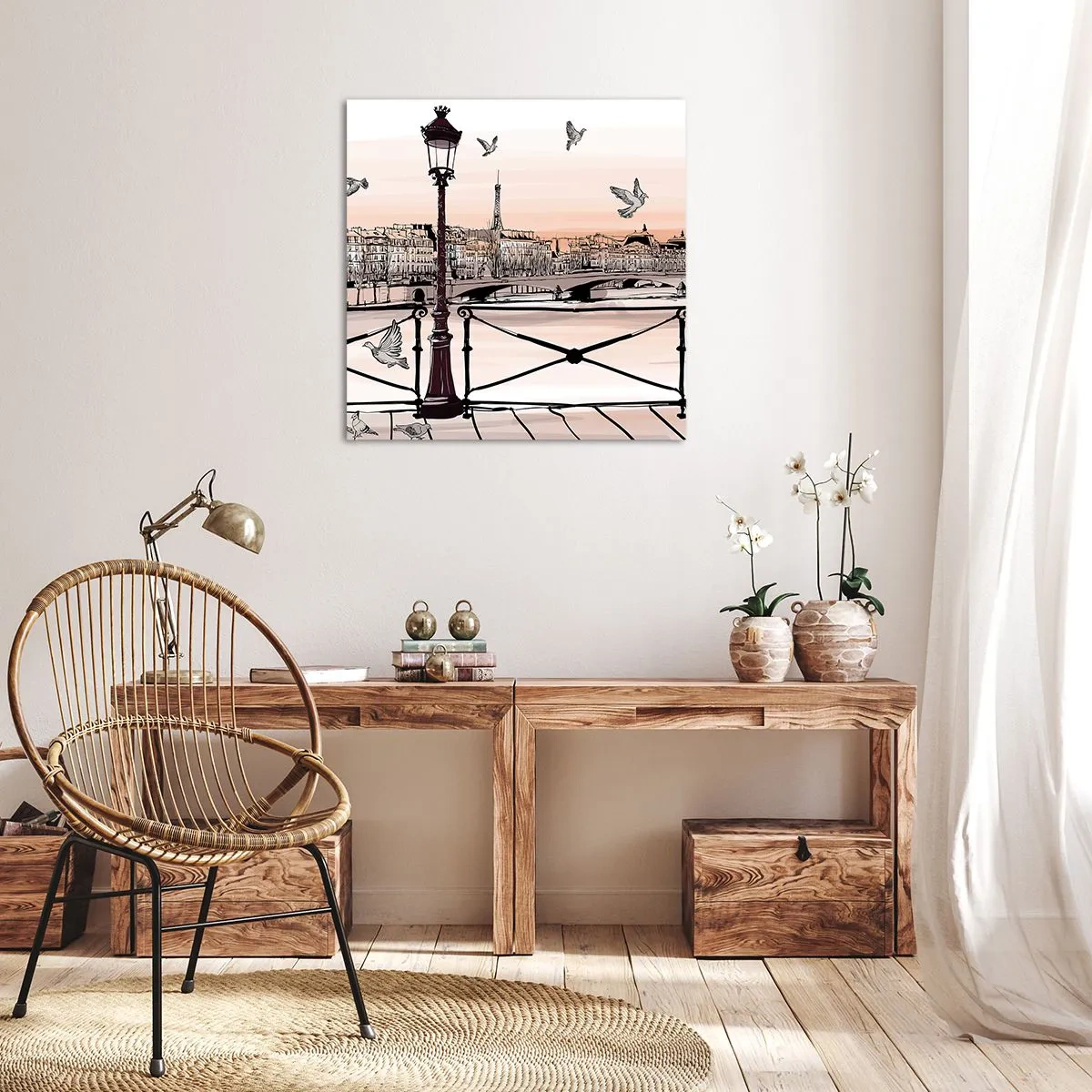 Impression sur toile - Image sur toile - Sur les toits de Paris - 60x60 cm