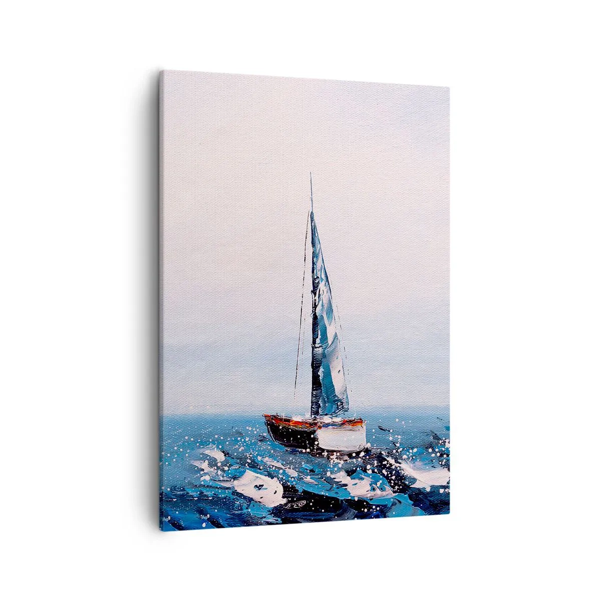 Impression sur toile - Image sur toile - Voiliers sur une mer agitée dans une composition picturale - 50x70cm - Confrérie du vent - Décoration murale moderne pour le salon et la chambre ARTTOR