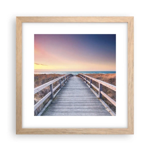 Affiche dans un chêne clair - Poster - Aurore baltique du soir - 30x30 cm