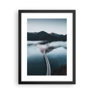 Affiche dans un cadre noir - Poster - Sur une eau aussi lisse qu'un miroir - 30x40 cm