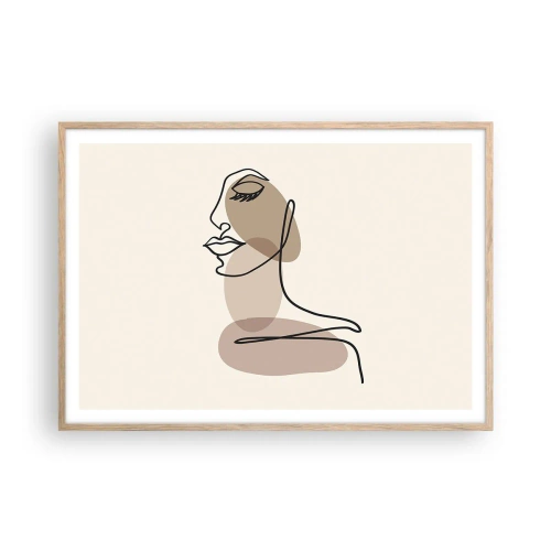 Affiche dans un chêne clair - Poster - S'écouter - 100x70 cm