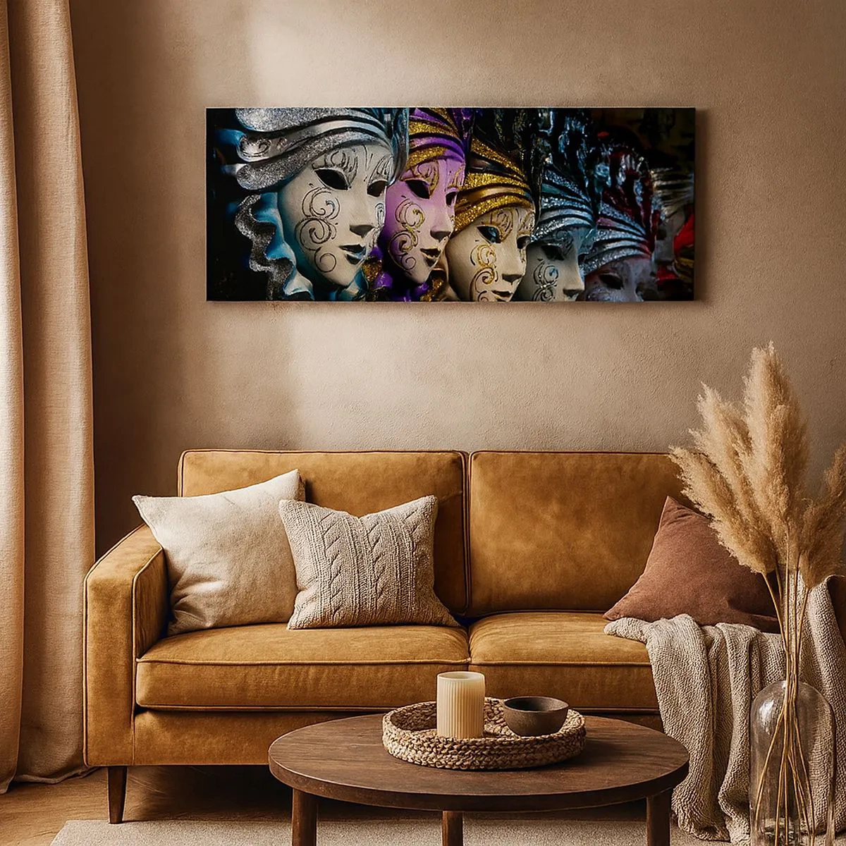 Impression sur toile - Image sur toile - Mystère en or et argent - 100x40 cm