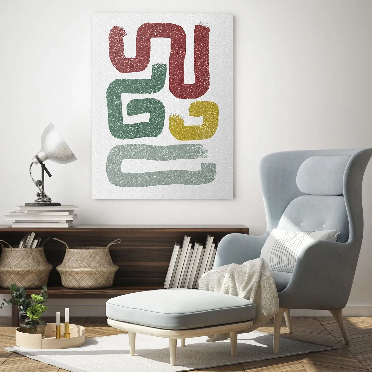 Impression sur verre - Image sur verre - Motifs géométriques colorés dans un style abstrait - 80x120cm - Dans une langue inconnue - Décoration murale moderne pour le salon et la chambre ARTTOR