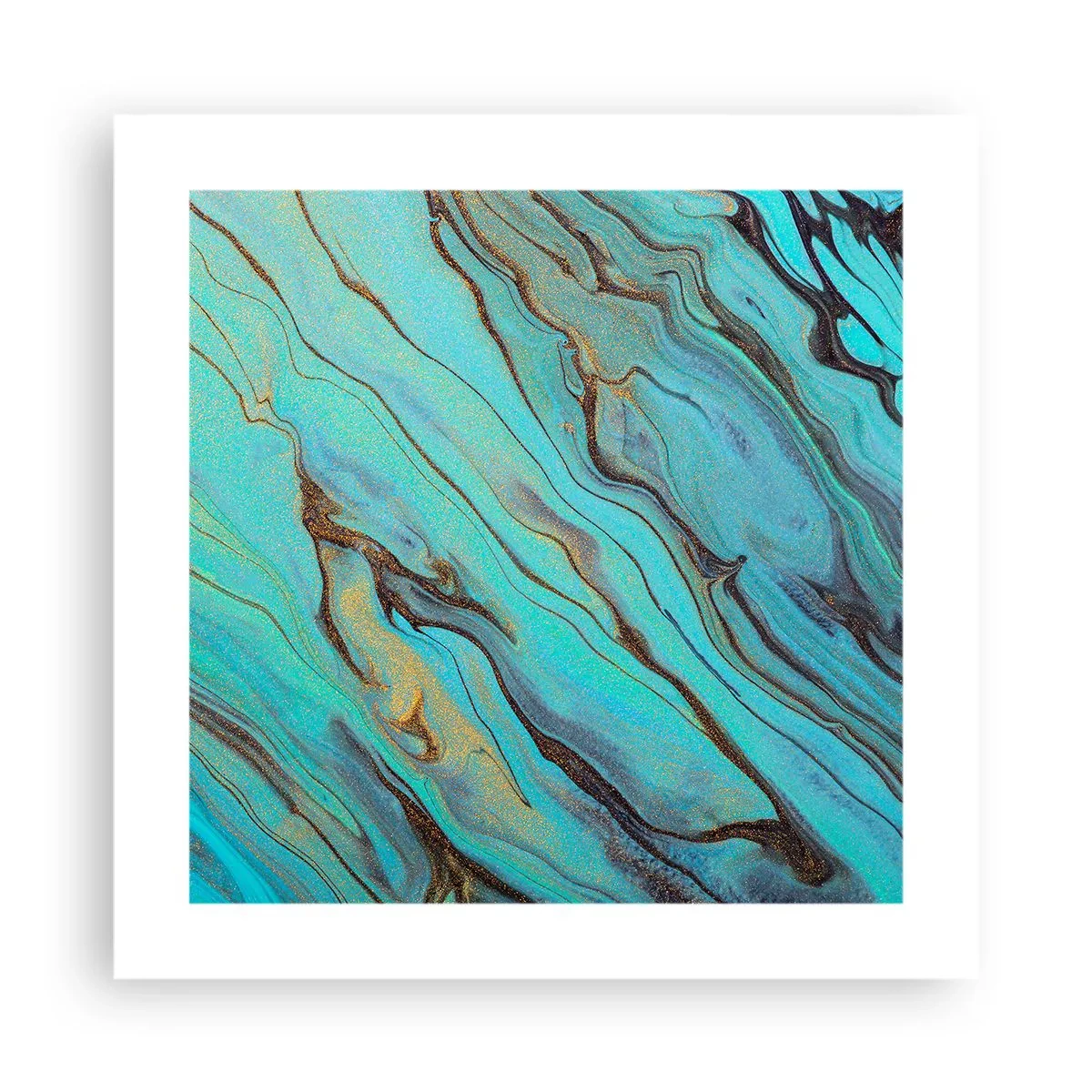 Affiche - Poster - Marée turquoise - 40x40 cm