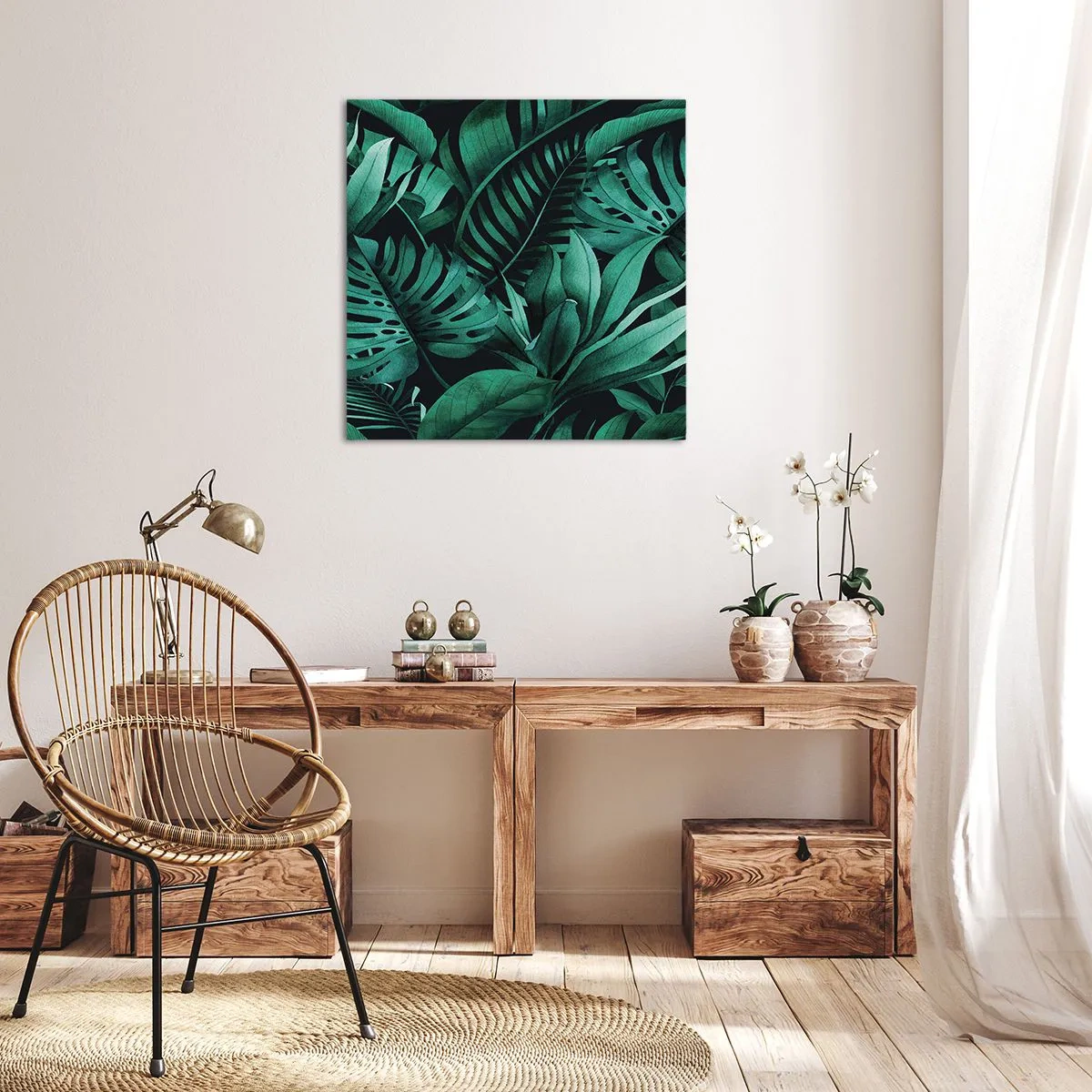Impression sur toile - Image sur toile - Profondeur du vert tropical - 40x40 cm