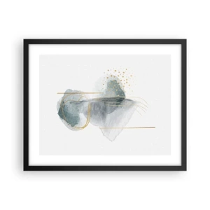 Affiche dans un cadre noir - Poster - À propos de la relation entre le gris et l'or - 50x40 cm