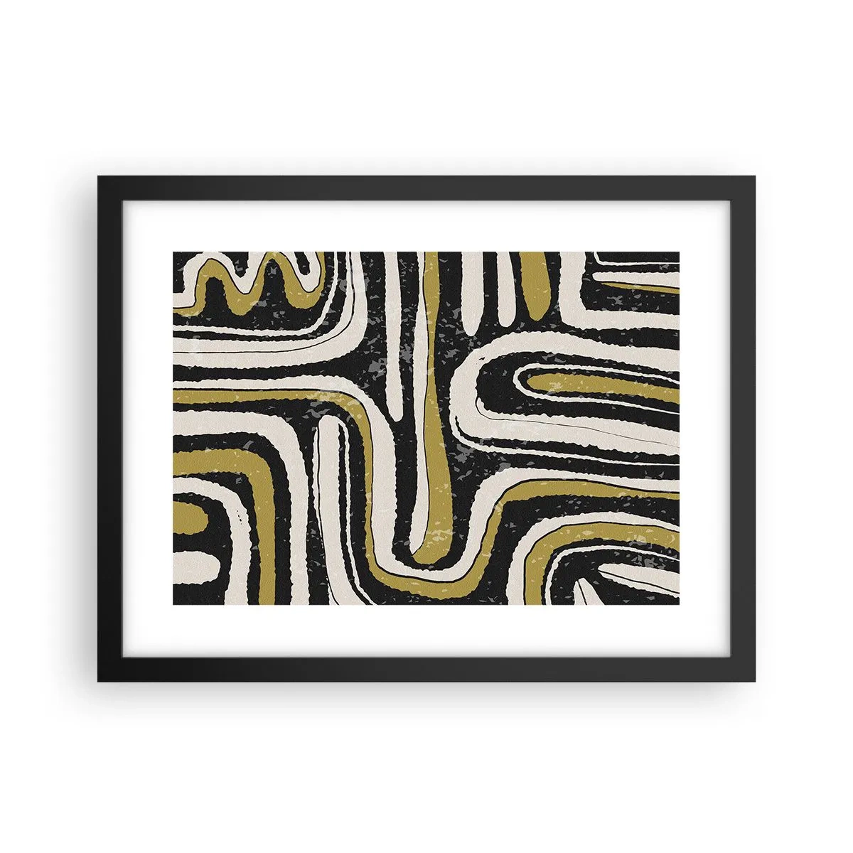 Affiche dans un cadre noir - Poster - Composition : routes et ruelles - 40x30 cm