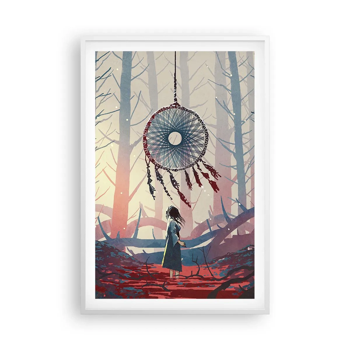 Affiche dans un cadre blanc - Poster - Rituel secret du bonheur - 61x91 cm