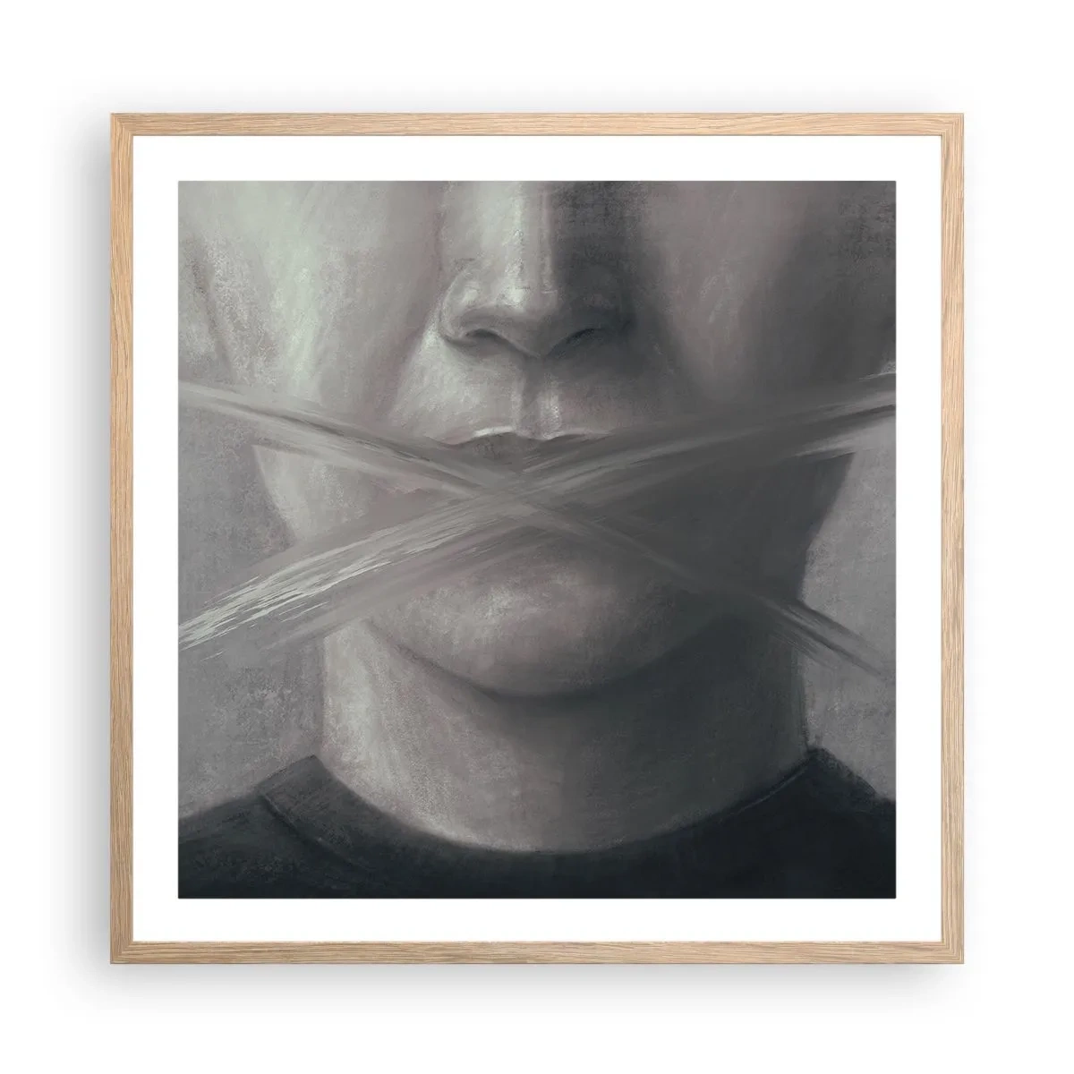 Affiche dans un chêne clair - Poster - Sans mot - 60x60 cm