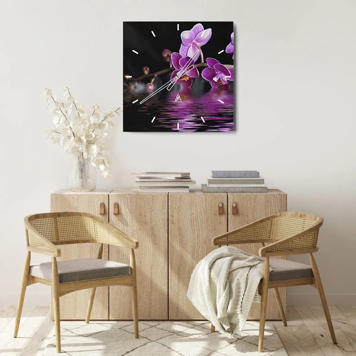 Horloge murale - Pendule murale - Reflet lilas de la beauté - 30x30 cm