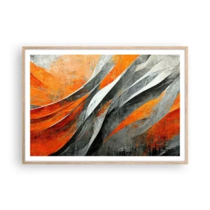 Affiche dans un chêne clair - Poster - Chaleur et froid - 100x70 cm