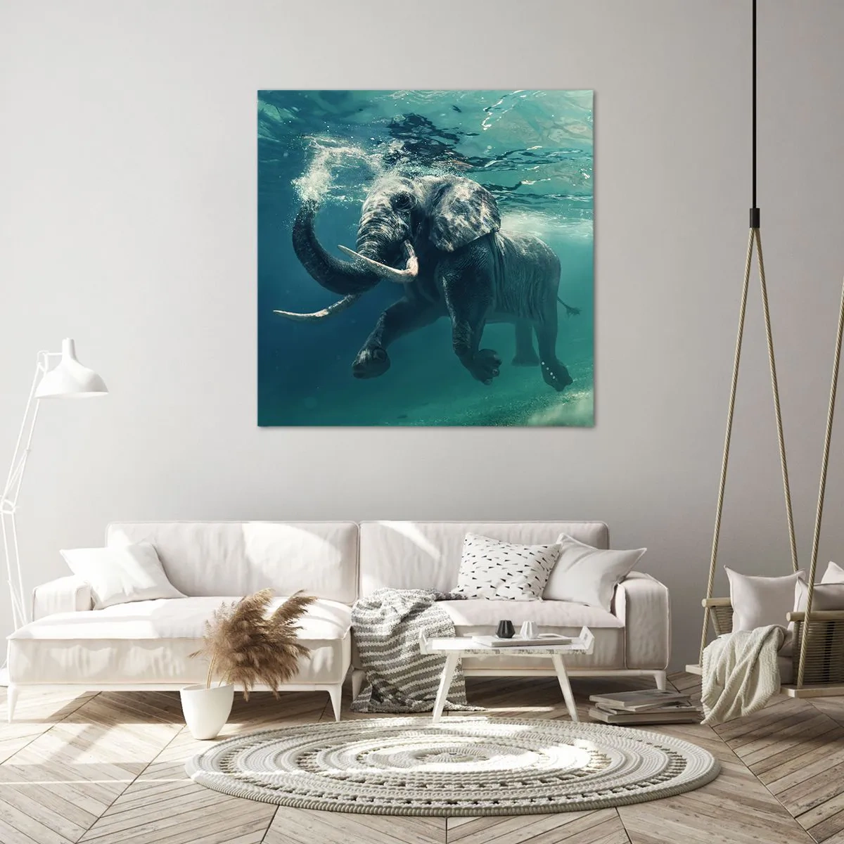 Impression sur toile - Image sur toile - Tout le monde aime nager - 50x50 cm