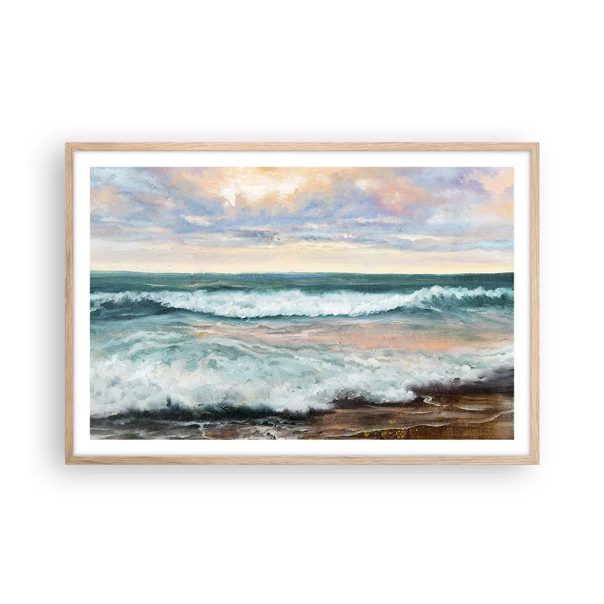 Affiche dans un chêne clair - Poster - Ici tu adouciras ton âme - 91x61 cm