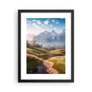 Affiche dans un cadre noir - Poster - Vallée idyllique - 30x40 cm