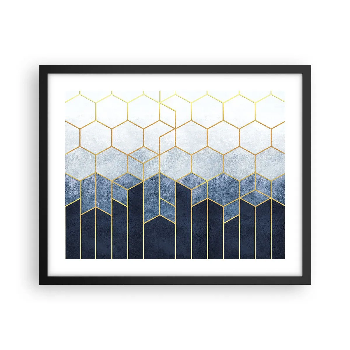 Affiche dans un cadre noir - Poster - Composition en rythme syncopé - 50x40 cm