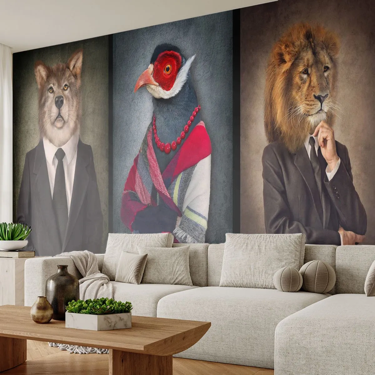 Papier Peint Photo Standard Eco - Qu'est ce que je fais ici?! - Abstraction, Chien, Oiseau - 400x280 cm