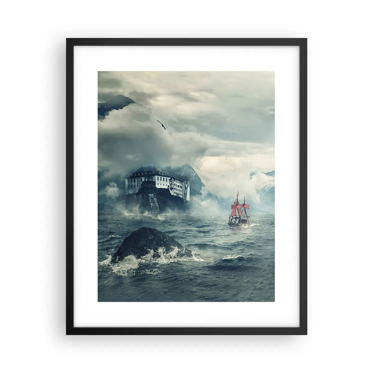 Affiche dans un cadre noir - Poster - Dans l'eau magique - 40x50 cm