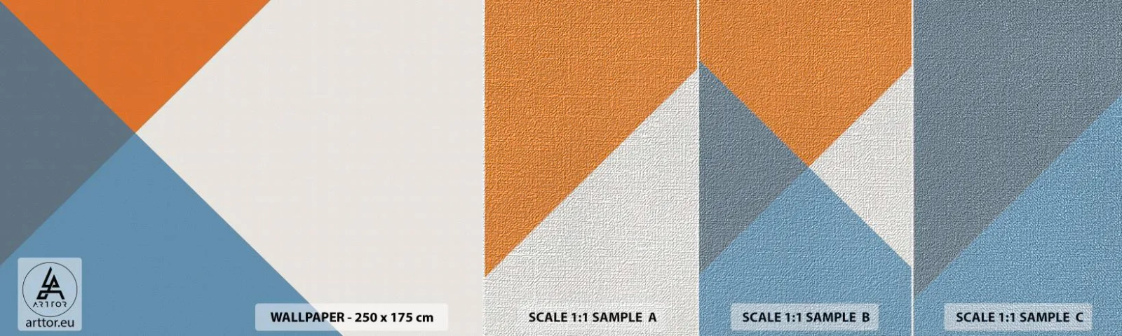 Échantillon de Papier Peint Premium Canvas - Sous cette angle.... - Abstraction, Morceau, Art moderne - 100x30 cm