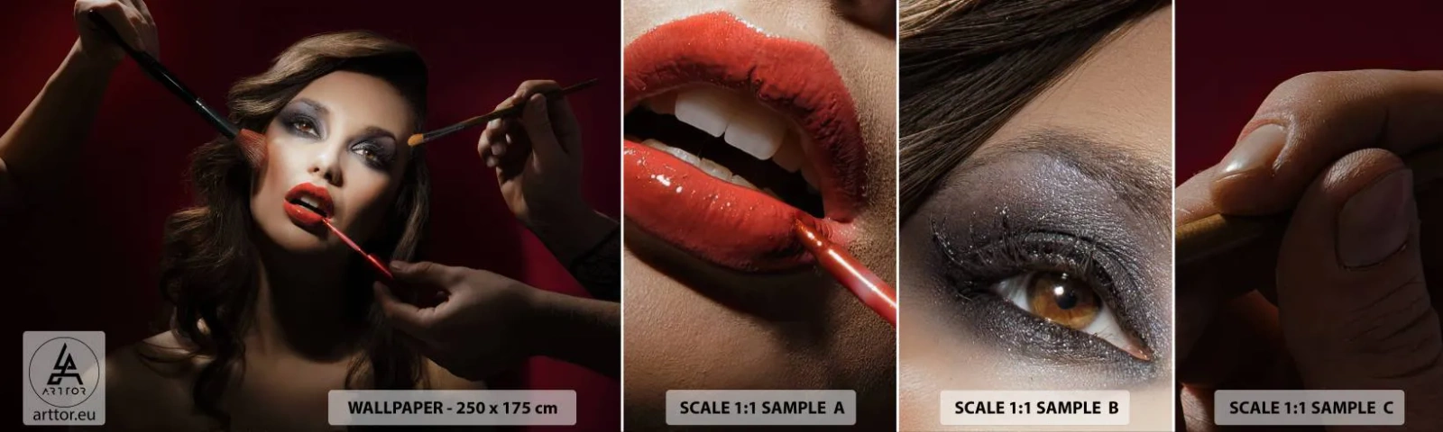 Échantillon De Papier Peint Standard Eco - Belle rêveuse - Femme, Se maquiller, Actrice - 100x30 cm