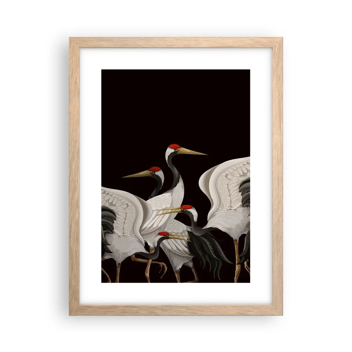 Affiche dans un chêne clair - Poster - Histoire d'oiseaux - 30x40 cm