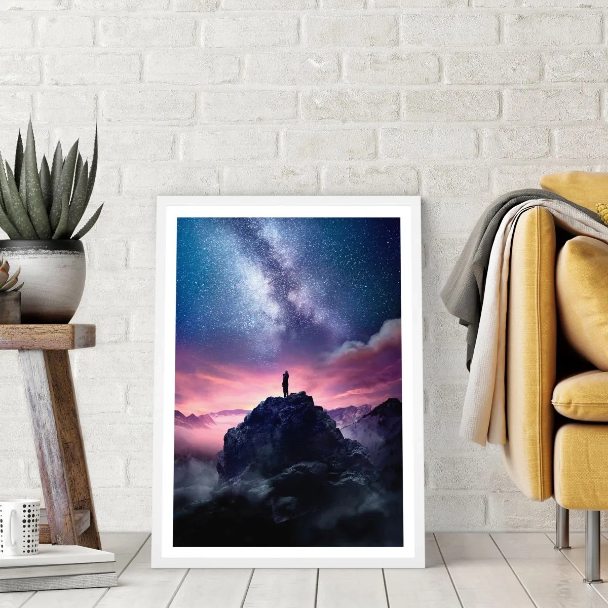 Affiche dans un cadre blanc - Poster - Et il a ressenti la vie - 70x100 cm