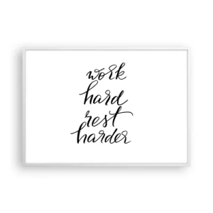 Affiche dans un cadre blanc - Poster - Équilibre de vie - 100x70 cm