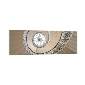 Impression sur verre - Image sur verre - Escalier en colimaçon dans une approche géométrique élégante - 160x50cm - À l'intérieur de la coquille - Décoration murale moderne pour le salon et la chambre ARTTOR