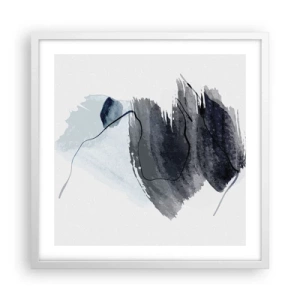 Affiche dans un cadre blanc - Poster - Intensité et mouvement - 50x50 cm