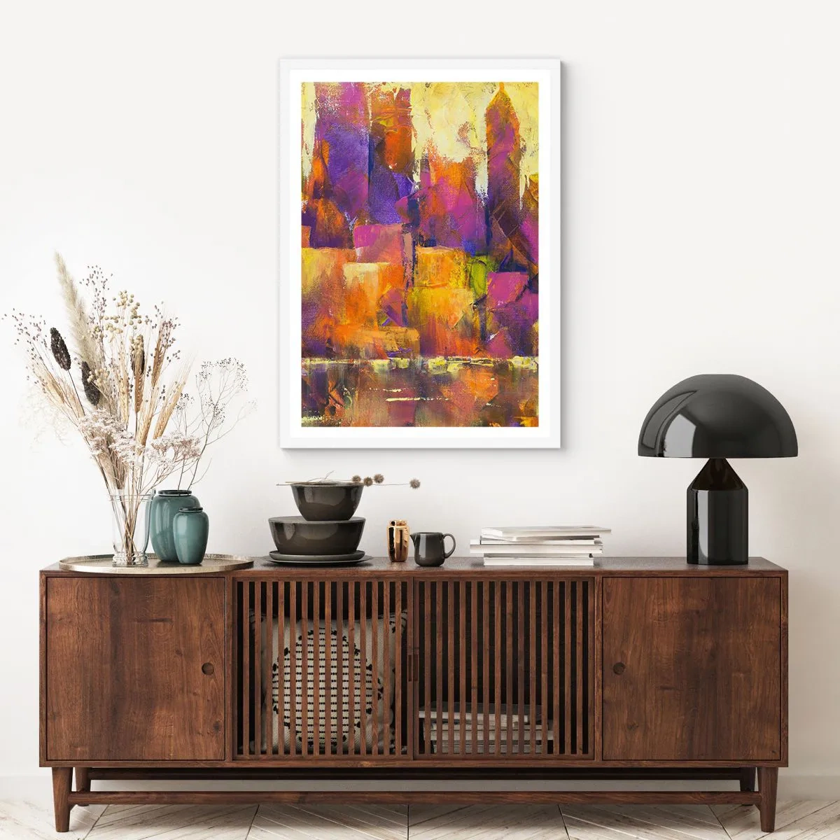 Affiche dans un cadre blanc - Poster - Composition métropolitaine - 61x91 cm