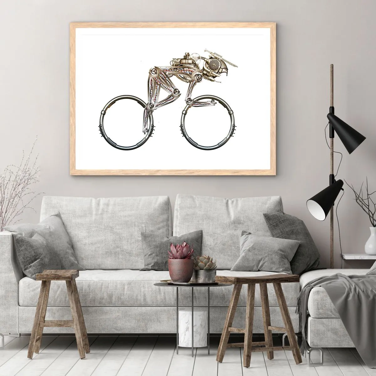 Affiche dans un chêne clair - Poster - Machine exceptionnelle - 40x30 cm