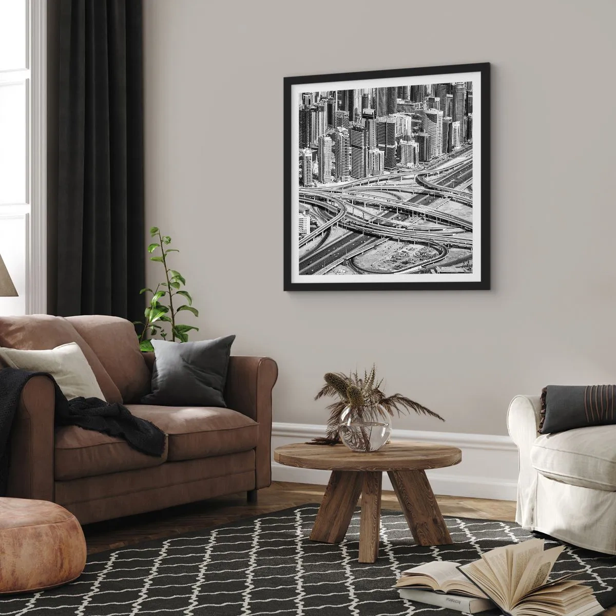 Affiche dans un cadre noir - Poster - Dubaï - la ville impossible - 30x30 cm