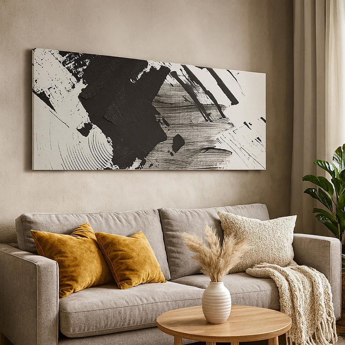 Impression sur toile - Image sur toile - Abstraction – expression du noir - 30x30 cm