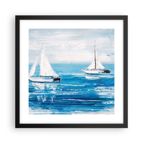 Affiche dans un cadre noir - Poster - Avec un ami à mes côtés - 40x40 cm