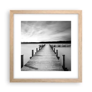 Affiche dans un chêne clair - Poster - Au point d'eau - la paix - 30x30 cm