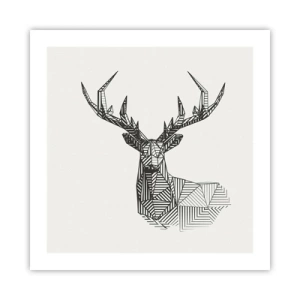 Affiche - Poster - Cerf dans un style cubique - 50x50 cm