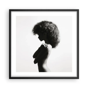 Affiche dans un cadre noir - Poster - Comme une fleur au bout d'une fine tige - 50x50 cm