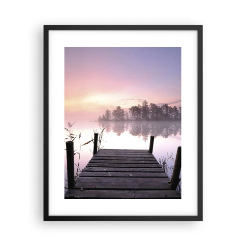 Affiche dans un cadre noir - Poster - De la brume lilas… - 40x50 cm