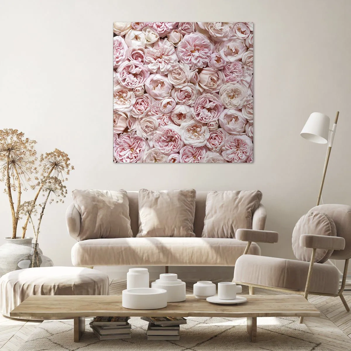 Impression sur toile - Image sur toile - Un lit de roses - 30x30 cm