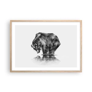 Affiche dans un chêne clair - Poster - Ravi de rencontrer quelqu'un de proche - 70x50 cm