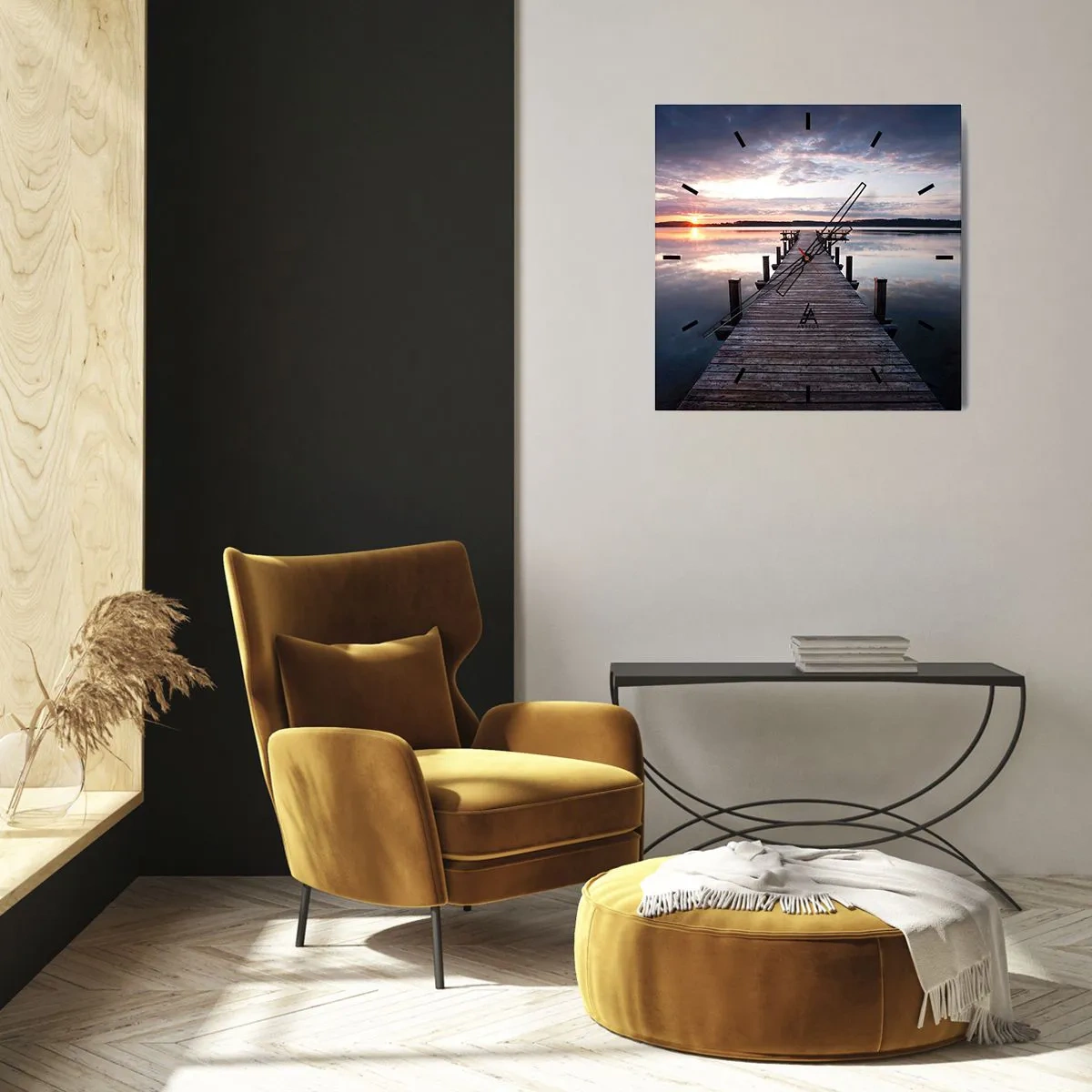 Horloge murale - Pendule murale - Une frontière tranquille entre le jour et la nuit - 30x30 cm