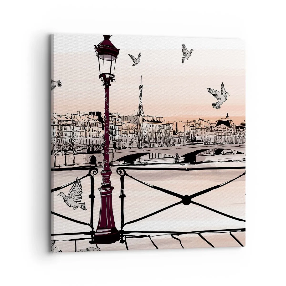 Impression sur toile - Image sur toile - Sur les toits de Paris - 70x70 cm
