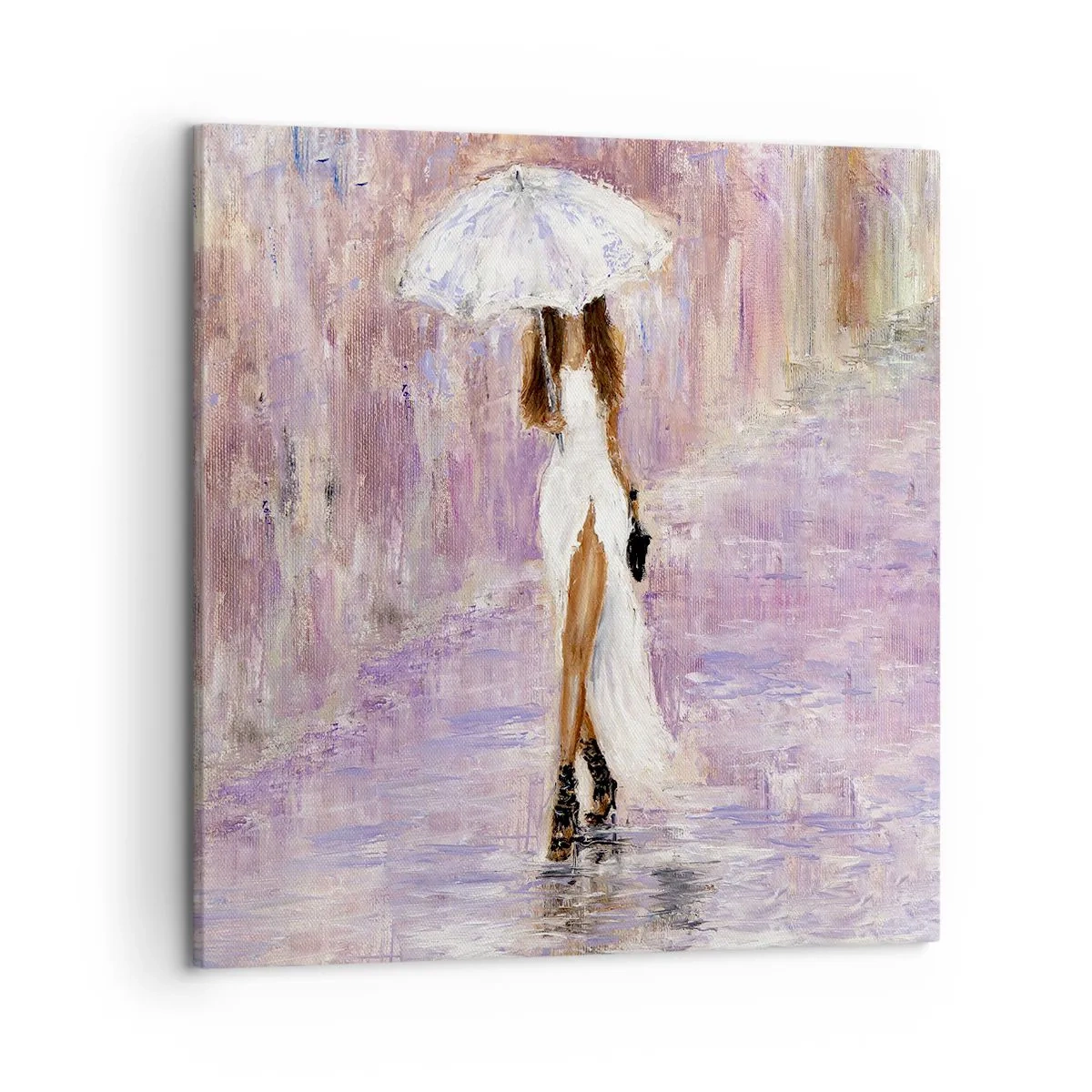 Impression sur toile - Image sur toile - Sous la pluie lilas - 50x50 cm