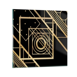 Impression sur verre - Image sur verre - Géométrie en or - 40x40 cm