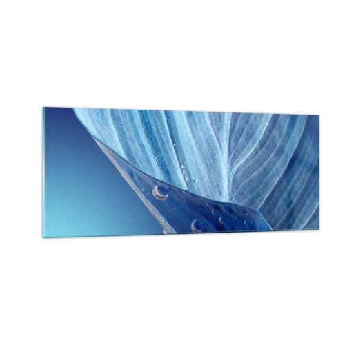 Impression sur verre - Image sur verre - Gouttes cachées du bleu - 100x40 cm