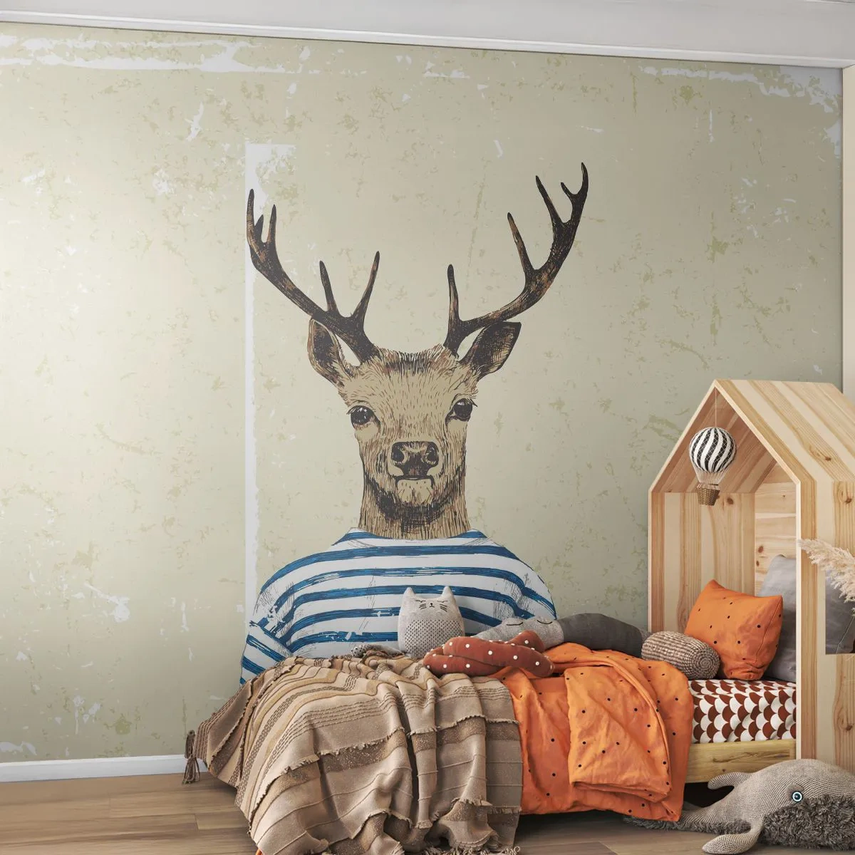 Papier Peint Autocollant Deluxe Sticker - Parce que j'aime les chemises rayées - Abstraction, Cerf, Morceau - 250x175 cm
