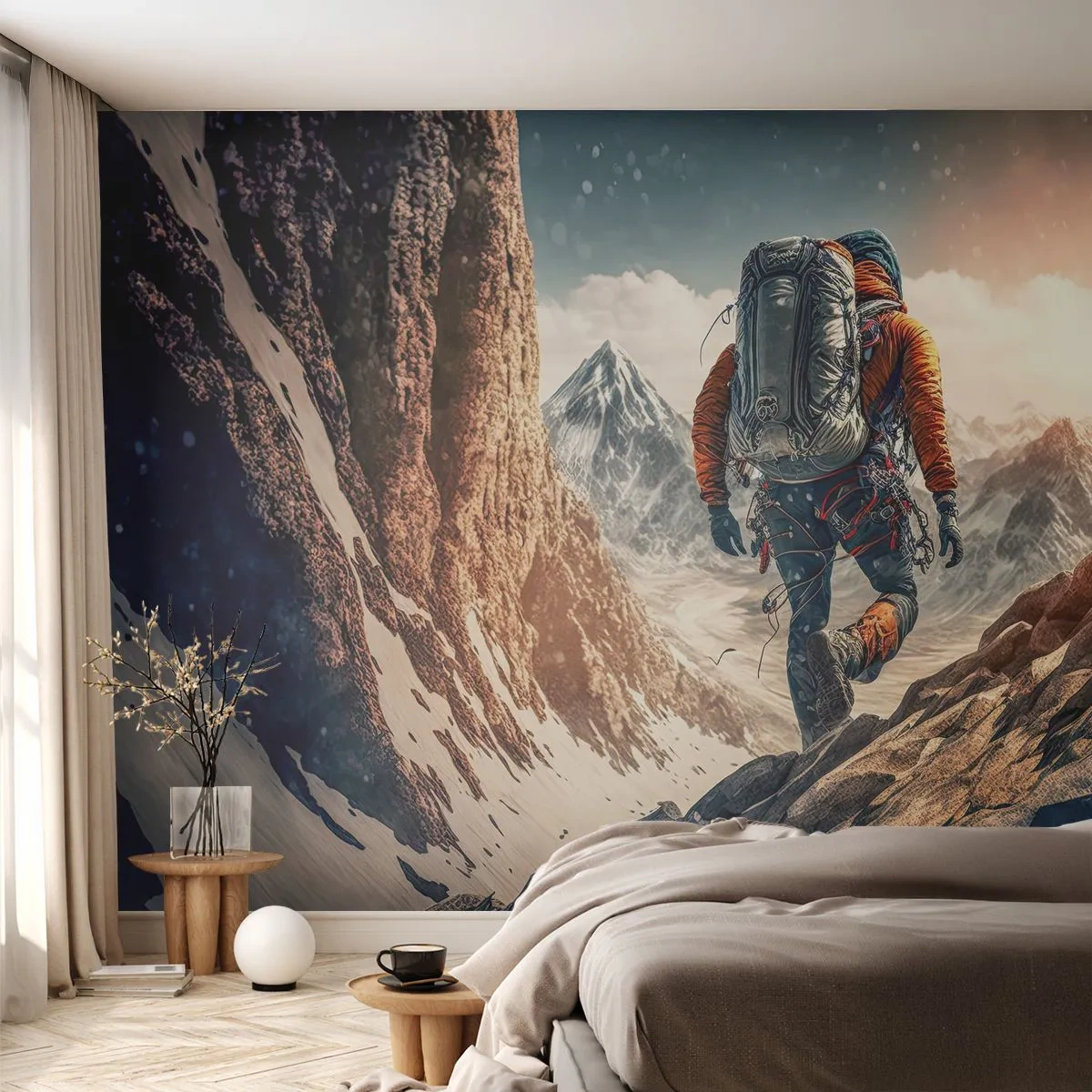 Papier Peint Photo Premium Canvas - Guerrier solitaire - Alpes, Escalade, Montagnes - 250x175 cm